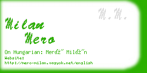 milan mero business card